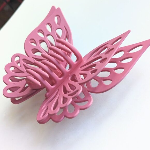 Sunday State Black and Pink Large Butterfly Clips - Picture 5 of 11